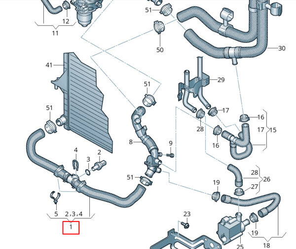 7E0122051R - VOLKSWAGEN MULTIVAN T7 STM STN Coolant Hose Pipe 7E0122051R NEW GENUINE