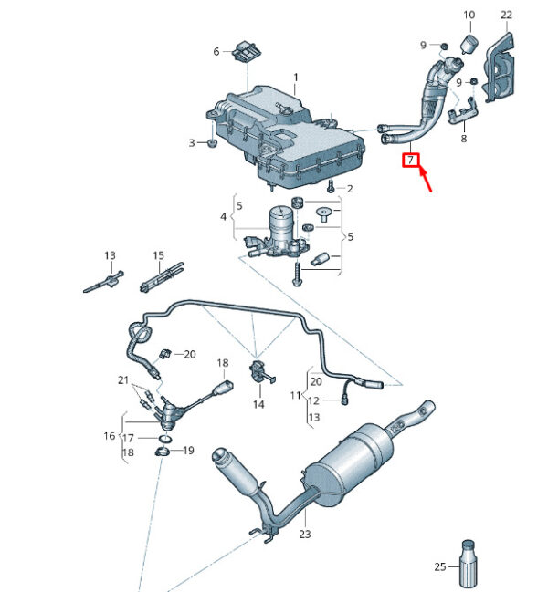 7E0131965C - NEW VW TRANSPORTER VI T6 SCR REDUCTION AGENT FILLER PIPE 7E0131965C