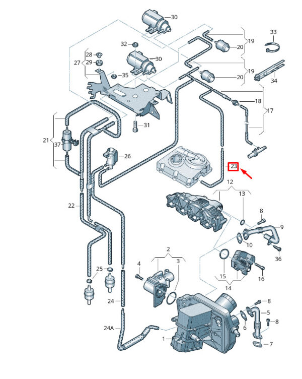 7E0133241F - NEW VW TRANSPORTER VI T6 VACUUM HOSE 7E0133241F