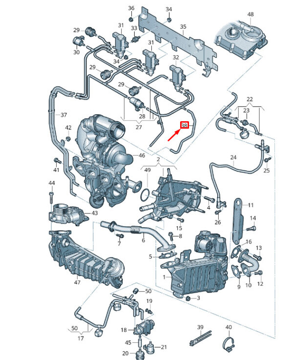 7E0133241R - New VW TRANSPORTER VI T6 Vacuum Hose 7E0133241R