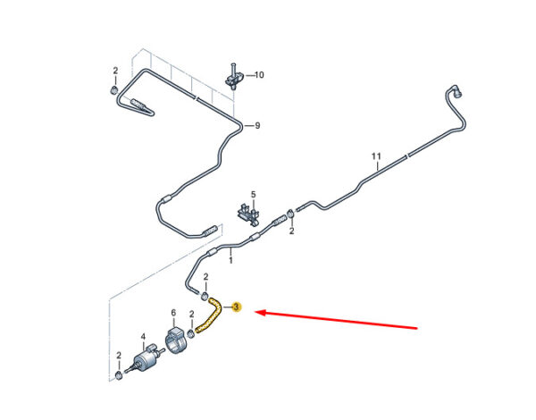 7E0201153H - NEW VW TRANSPORTER VI T6 FUEL HOSE 7E0201153H