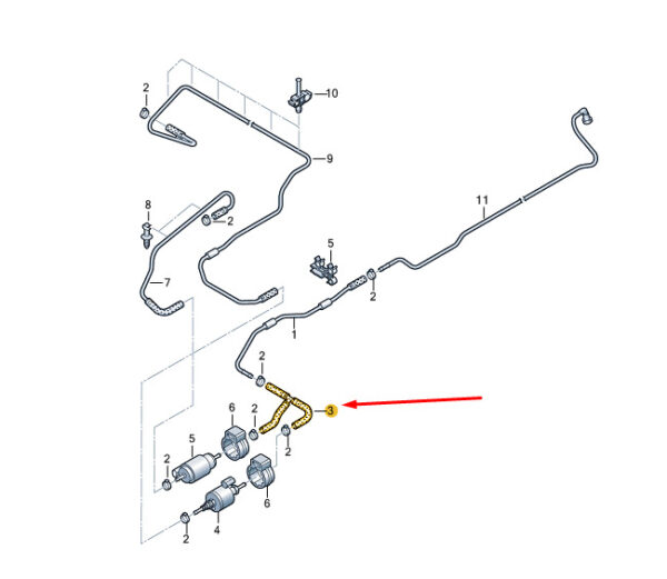 7E0201312A - NEW VW TRANSPORTER VI T6 FUEL HOSE 7E0201312A