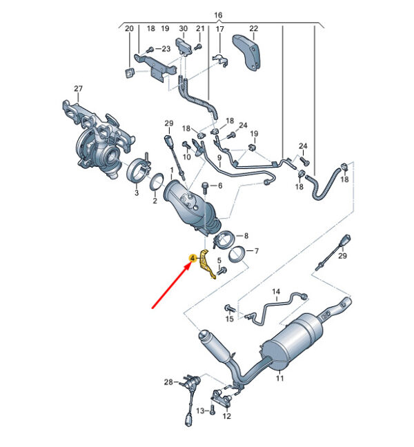 7E0253461S - NEW VW TRANSPORTER VI T6 CATALYTIC CONVERTER BRACKET 7E0253461S