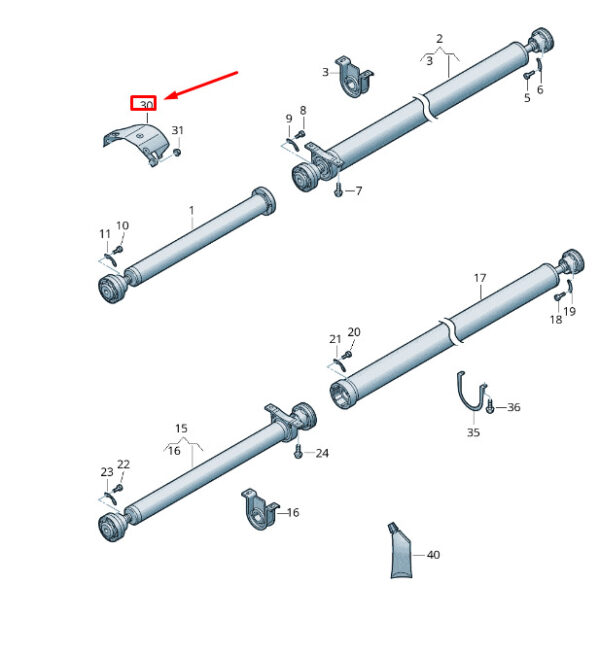 7E0521441B - New VW TRANSPORTER VI T6 Propshaft Heat Shield 7E0521441B Genuine
