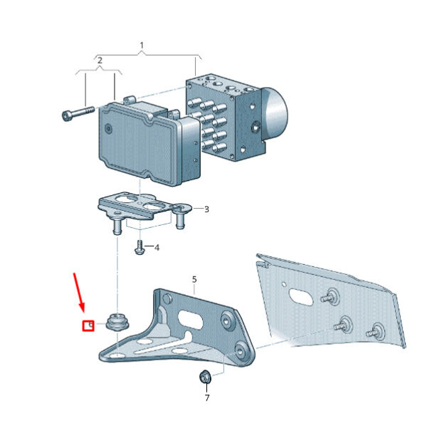 7E0614177 - NEW VW TRANSPORTER T6 ABS UNIT WITH STOP BUFFER OF THE CONTROL UNIT 7E0614177