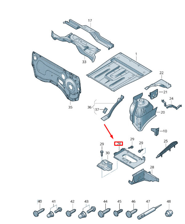 7E0804781 - NEW VW TRANSPORTER VI T6 BATTERY CONSOLE 7E0804781