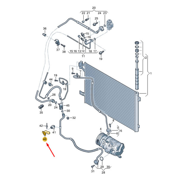 7E0820770 - New VW TRANSPORTER VI T6 Coolant Line Bracket 7E0820770