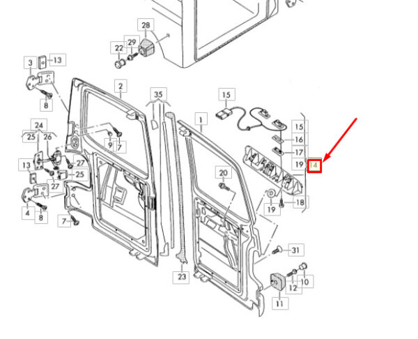 7E0827574G9B9 - New VW TRANSPORTER T6 Rear Wing Door Handle Strip 7E0827574G9B9 Genuine