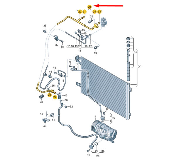 7E1820743P - NEW VOLKSWAGEN TRANSPORTER T6 REFRIGERANT LINE LHD 7E1820743P ORIGINAL