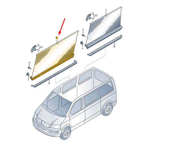 7E5861314A81U - NEW VW TRANSPORTER T6 CENTRE RIGHT SLIDING DOOR SUN BLIND 7E5861314A81U ORIGINAL