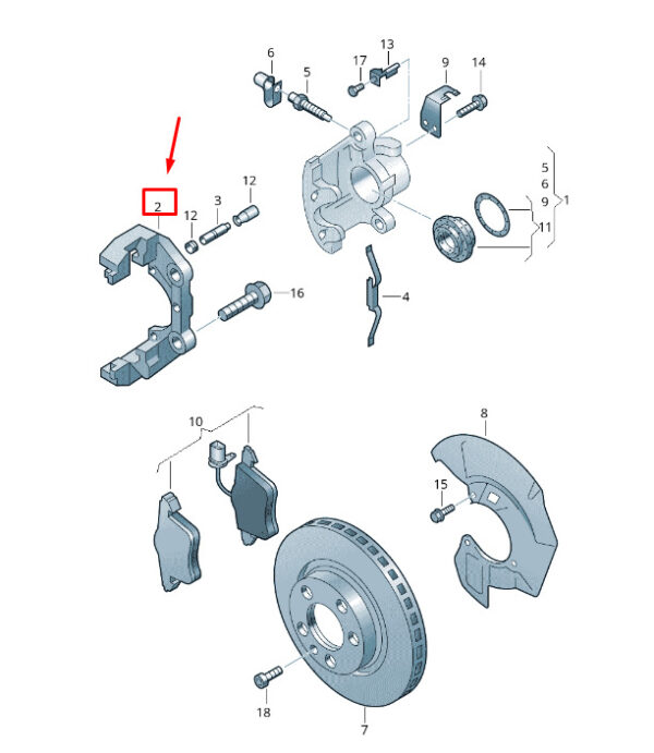 7H0615125A - NEW VW TRANSPORTER VI T6 FRONT BRAKE CALLIPER CARRIER 7H0615125A