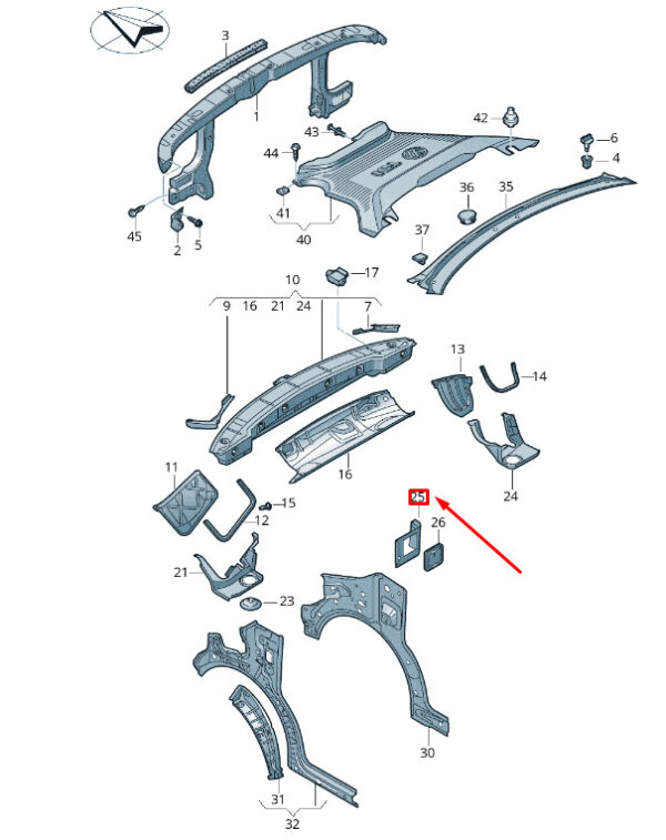 7H0805210 - New VW TRANSPORTER VI T6 Front Right Connecting Plate 7H0805210