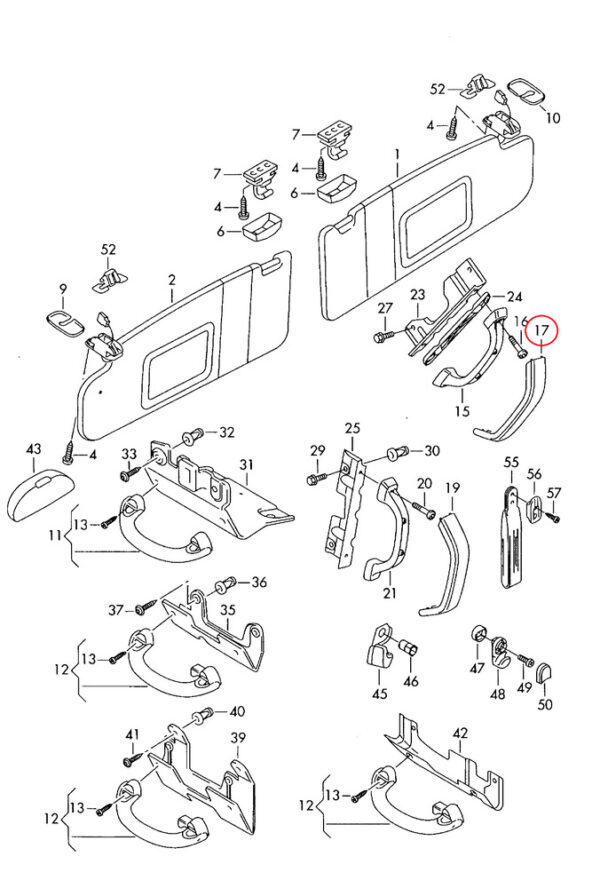 7H08576279B9 - NEW VOLKSCAR TRANSPORT INTERIOR HANDLE COVER CAP 7H08576279B9 ORIGINAL