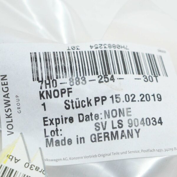 7H0883254 - VOLKSWAGEN TRANSPORTER V T5 Right Seat Bench Knob 7H088325430T NEW GENUINE