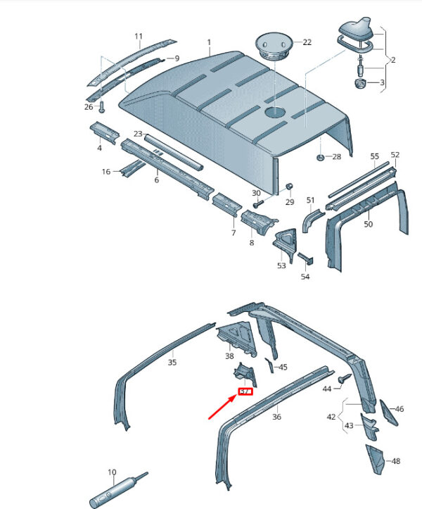 7H3817808C - NEW VW TRANSPORTER VI T6 B-PILLAR CORNER REINFORCEMENT 7H3817808C
