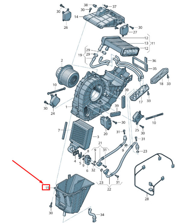 7L0820049 - NEW VW TOUAREG 7P MK2 EVAPORATOR LOWER COVER 7L0820049