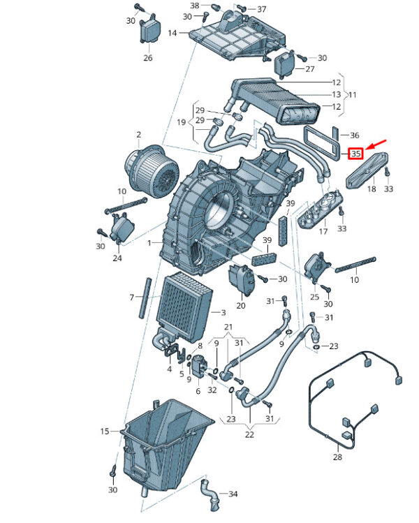 7L0820080 - NEW VW TOUAREG 7P MK2 EVAPORATOR SEAL 7L0820080
