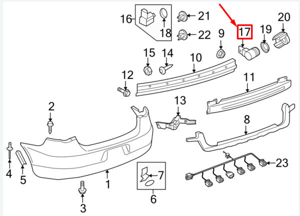 7L5919275BGRU - NEW VW TOURAN 1T REAR PARKING AID SENSOR 7L5919275BGRU ORIGINAL