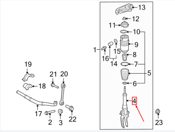7L6413032R - NEW VW TOUAREG 7L FRONT RIGHT SHOCK ABSORBER 7L6413032R ORIGINAL