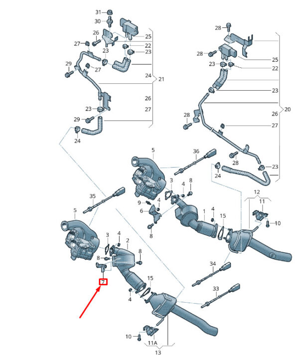 7L8253047C - New VW TOUAREG 7P MK2 Exhaust Pipe Pre-Catalyst Right Support 7L8253047C