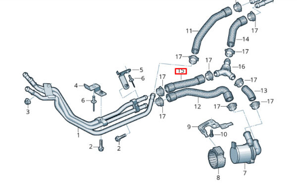 7LA819316A - New VOLKSWAGEN TRANSPORTER T6 Coolant Hose Coolant Hoses 7LA819316A