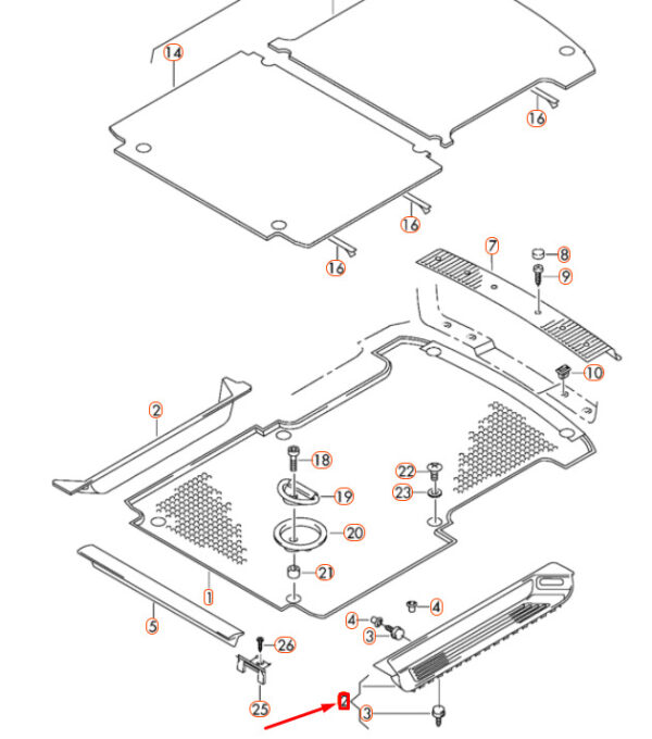 7LA863725D9B9 - NEW VW TRANSPORTER T5 SLIDING DOOR STEP INSERT PLATE 7H0863725S9B9 ORIGINAL