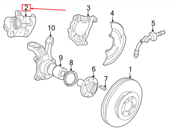 7M3615124 - NEW VW SHARAN 7M FRONT RIGHT BRAKE CALIPER 7M3615124 ORIGINAL