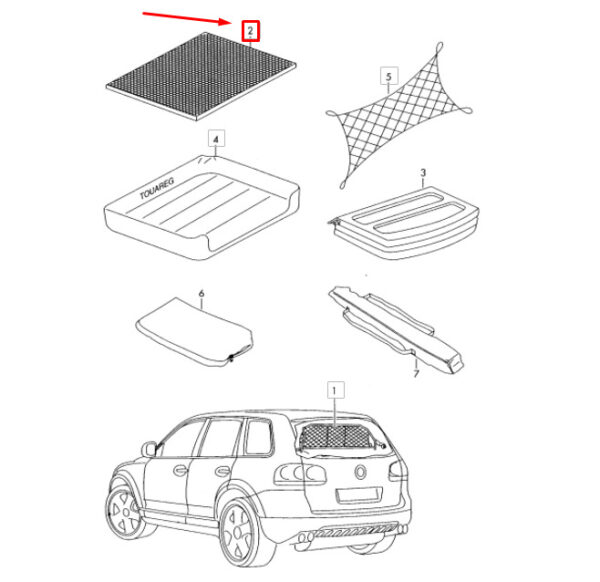 7P0061161 - VW TOUAREG 7P Rear Plastic Trunk Liner 7P0061161 NEW