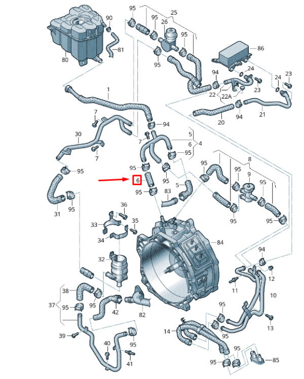 7P0121073B - New VW TOUAREG 7P MK2 Coolant Hose 7P0121073B