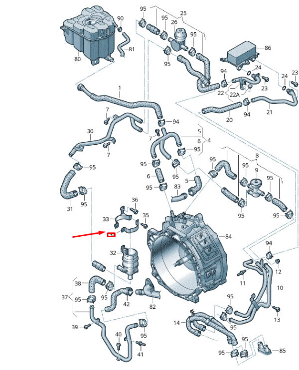 7P0121079D - NEW VW TOUAREG 7P MK2 ADDITIONAL COOLANT PUMP BRACKET 7P0121079D