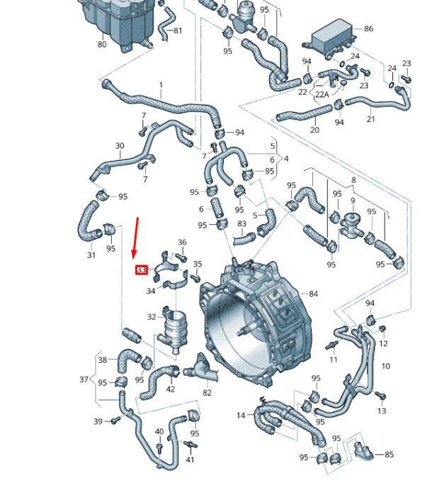 7P0121079M - NEW VW TOUAREG 7P MK2 ADDITIONAL COOLANT PUMP BRACKET 7P0121079M