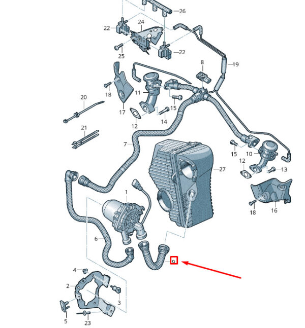 7P0131625A - NEW VW TOUAREG 7P MK2 SECONDARY AIR PUMP HOSE 7P0131625A