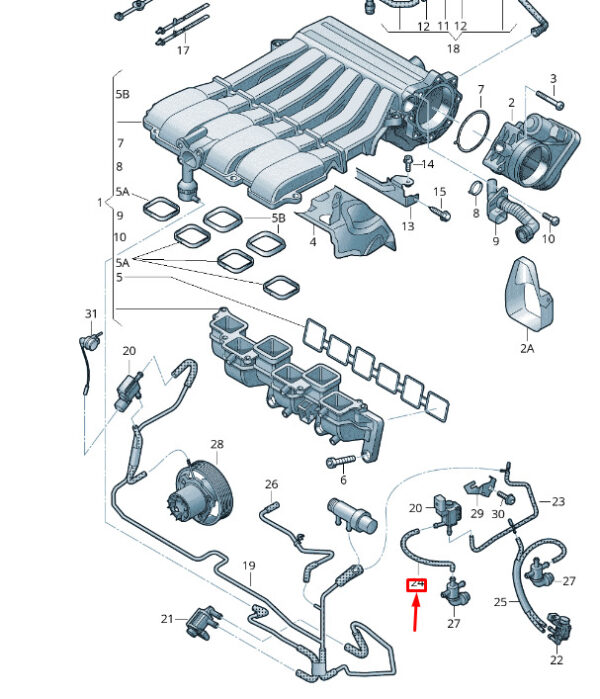 7P0133778A - NEW VW TOUAREG 7P MK2 VACUUM HOSE 7P0133778A