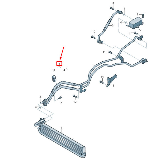 7P0317801H - NEW VW TOUAREG 7P MK2 TRANSMISSION OIL PRESSURE LINE 7P0317801H