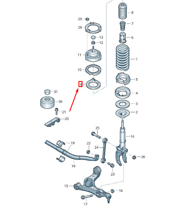 7P0511149 - NEW VW TOUAREG 7P MK2 FRONT COIL SPRING UPPER UNDERLAY 7P0511149