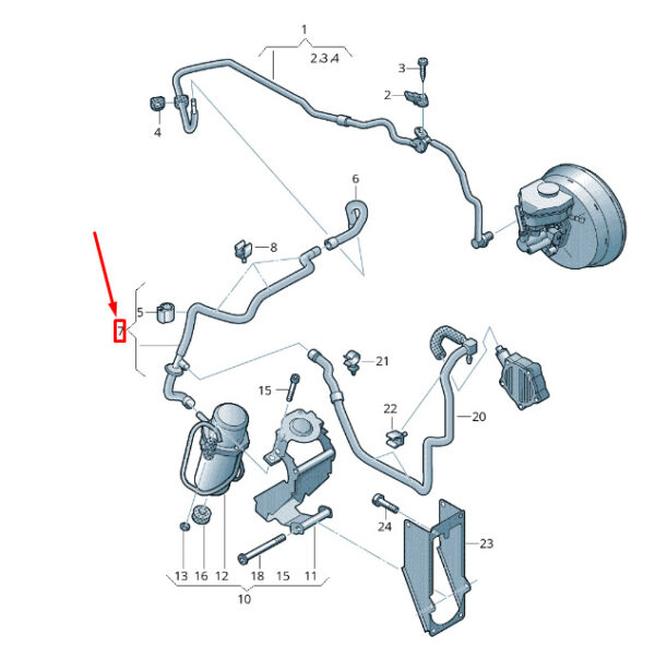 7P0614931K - NEW VW TOUAREG 7P MK2 VACUUM PIPE WITH NON-RETURN VALVE 7P0614931K
