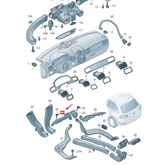 7P0819168A - NEW VW TOUAREG 7P MK2 RIGHT FOOTWELL VENT RHD 7P0819168A