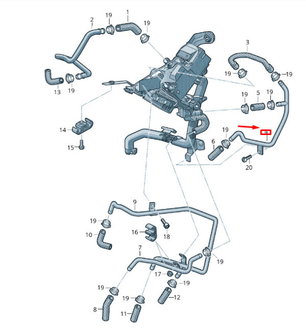 7P0819925B - NEW VW TOUAREG 7P MK2 FEED COOLANT HOSE PIPE 7P0819925B
