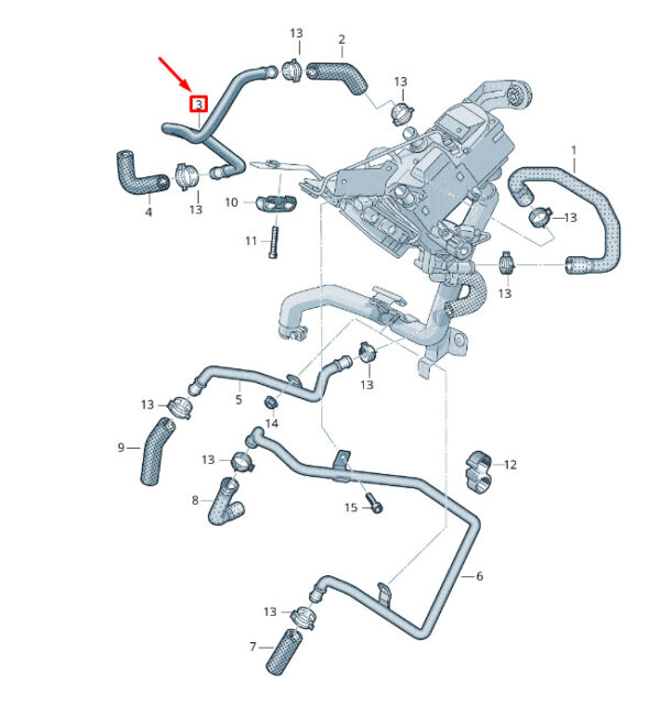 7P0819926B - NEW VW TOUAREG 7P MK2 COOLANT HOSE PIPE 7P0819926B