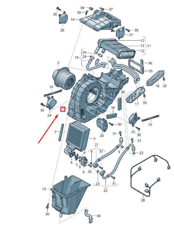 7P0820024 - New VW TOUAREG 7P MK2 Air Distribution Evaporator Housing 7P0820024