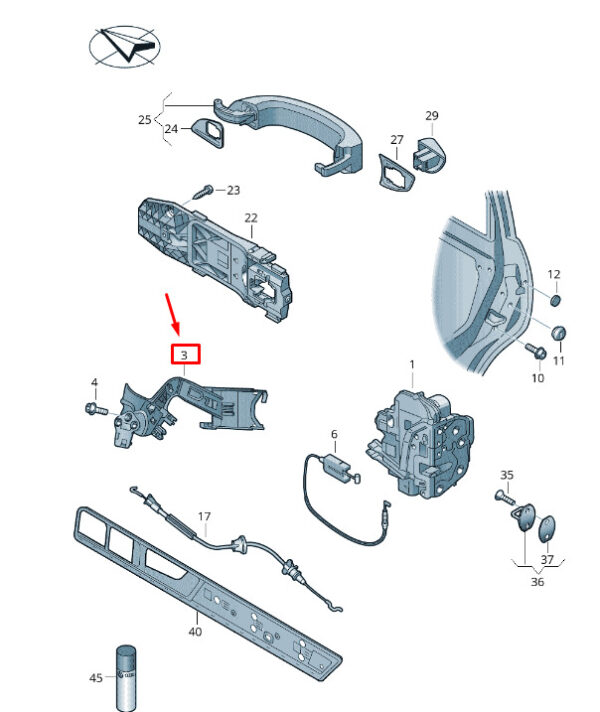 7P0839768A - NEW VW TOUAREG 7P MK2 REAR RIGHT DOOR LOCK RETAINING BRACKET 7P0839768A