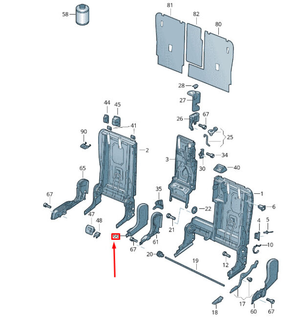 7P0885787C3G4 - NEW VW TOUAREG 7P REAR LEFT INNER SEATBACK FITTING COVER 7P0885787C3G4