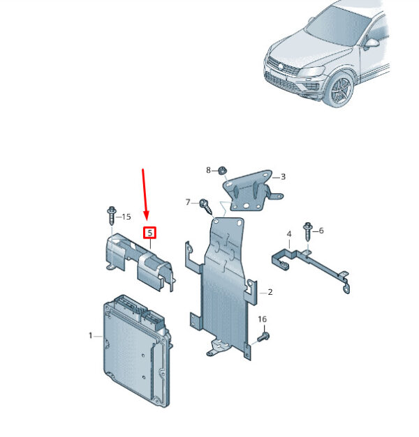 7P0907443 - NEW VW TOUAREG 7P MK2 ENGINE CONTROL UNITSECURING BARS 7P0907443