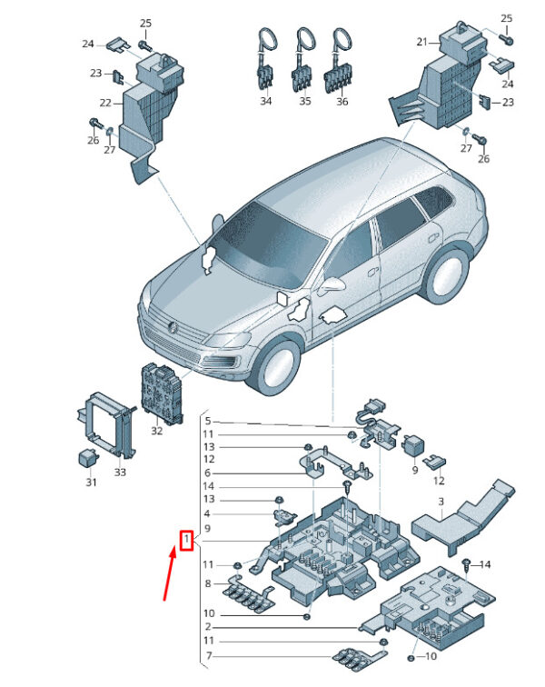 7P0937548G - VW Touareg 7P MK2 hybrid drive main fuse socket 7P0937548G NEW ORIGINAL