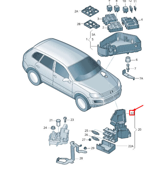 7P0937565A - New VW TOUAREG 7P MK2 Slave Start Socket Black Cover Cap 7P0937565A