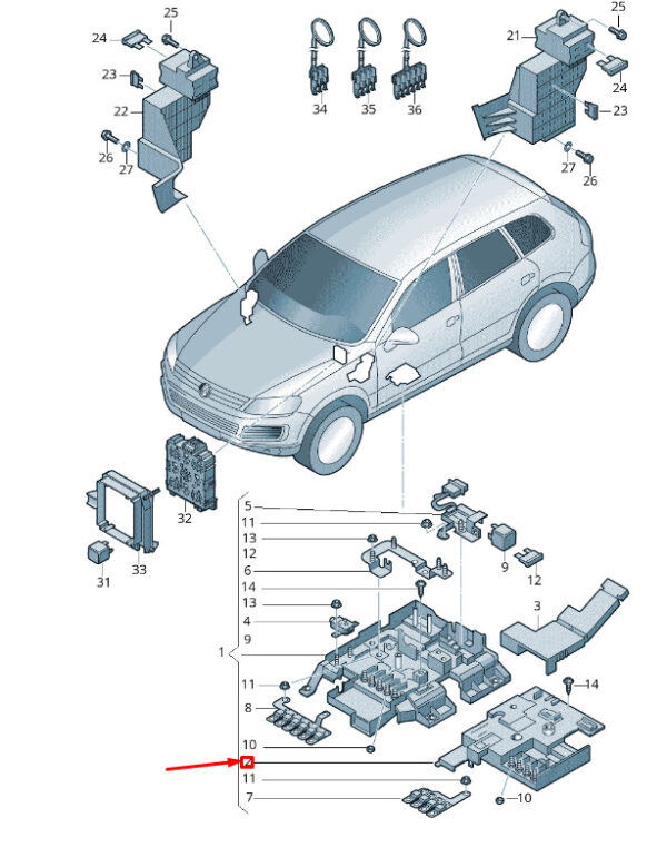 7P0937574 - NEW VW TOUAREG 7P MK2 MAIN FUSE SOCKET COVER 7P0937574
