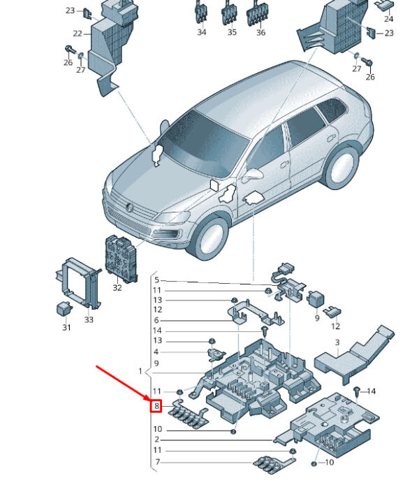 7P0937629C - NEW VW TOUAREG 7P MK2 MINI-FUSE 100A 7P0937629C