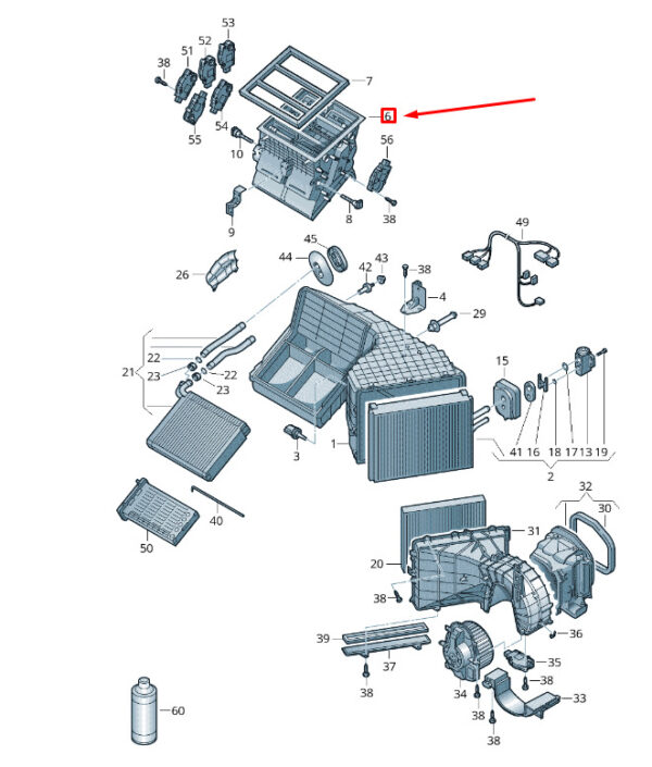 7P1820354 - New VW TOUAREG 7P MK2 A/C Heater Connection Box LHD 7P1820354