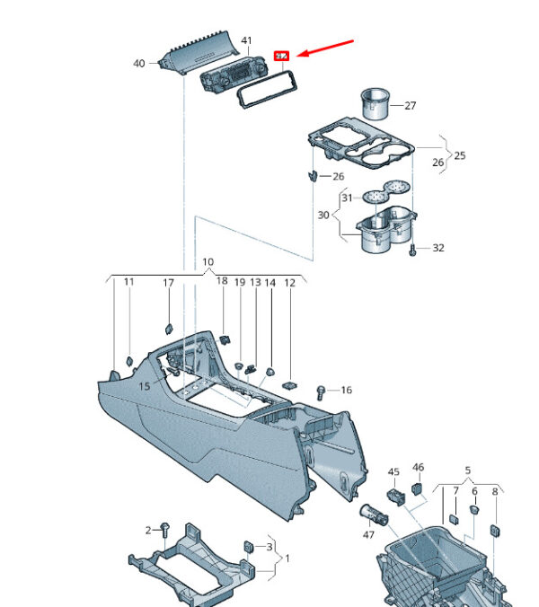 7P1863100BPR1 - NEW VW TOUAREG 7P MK2 DISPLAY AND CONTROL UNIT TRIM LHD 7P1863100BPR1