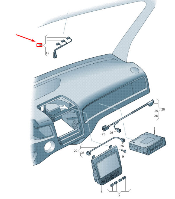 7P2035711 - NEW VW TOUAREG 7P MK2 HANDS-FREE DEVICE MICROPHONE RHD 7P2035711